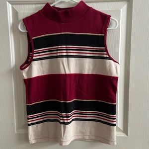mountain lake striped mock neck sweater vest